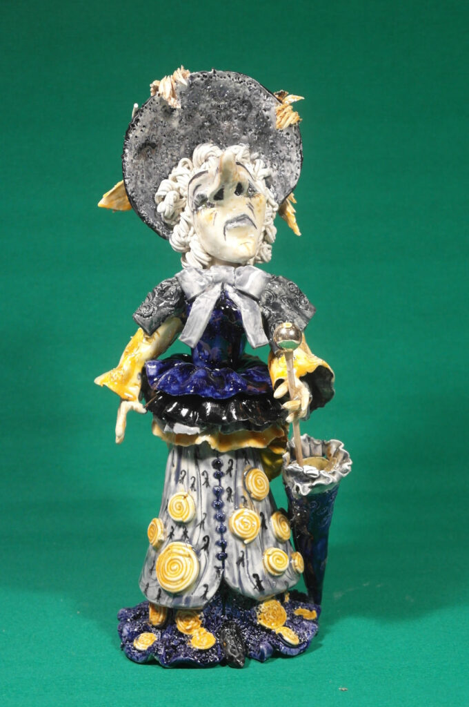 Basler Fasnachtsfigur Alti Dante mit Schirm